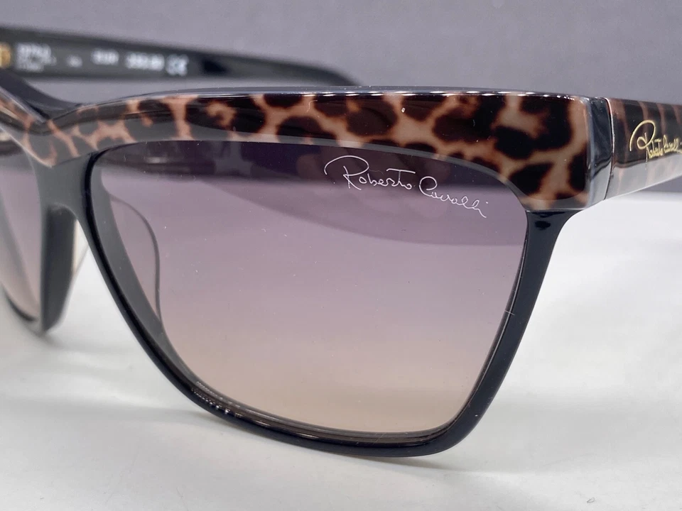 Roberto Cavalli sunglasses women brown leopard large lenses rectangular NP €255 - Image 1 of 4