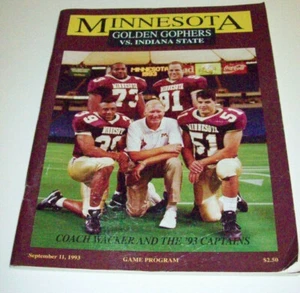 MINNESOTA GOLDEN GOPHERS VS. INDIANA STATE GAME PROGRAM 11. SEPTEMBER 1993 - Bild 1 von 2