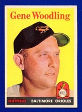 GENE WOODLING orioles 1958 TOPPS #398 EXCELLENT NO CREASES