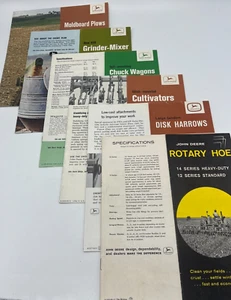 6 ps. 1960-1965 John Deere Paper Brochure lot Hoe Mixer Harrows Plows - Picture 1 of 12