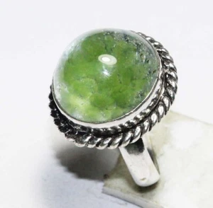 Garden Quartz Round Shape Gemstone Handmade Ring Jewelry Ring Size 7.8 inches - Picture 1 of 5