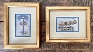 4x5.5” Mini Golden Color Framed Vintage prints Lot Of 2 #2C - Picture 1 of 12