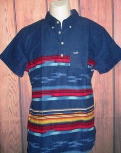 MENS HOLLISTER SHORT SLEEVE HALF BUTTON SHIRT SIZE M - Picture 1 of 3