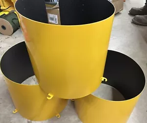 3 Nuovi Semafori Gialli Visiere Cappe Scudi 12” 4 Tab Alluminio Metallo - Foto 1 di 2
