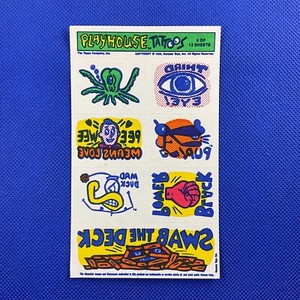 PEE-WEE'S PLAYHOUSE FUN PAK Tattoos Card #6 of 12 Pee-Wee Herman Topps 1988