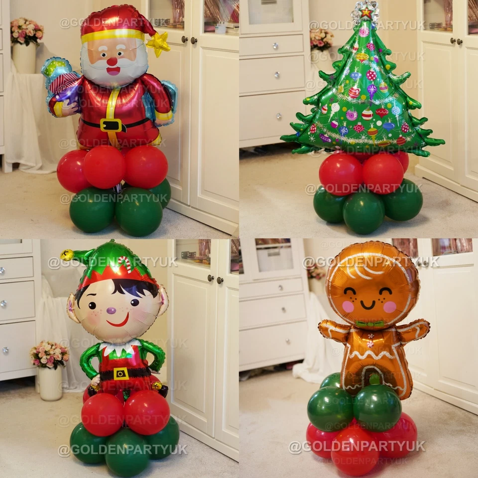 Christmas Balloons Display Stand Balloon Foil Party Kids Merry Xmas Tree Decor