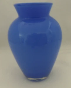 Art Glass Hand Blown Small Powder Blue Vase (5" tall; top diameter 2") - Picture 1 of 3