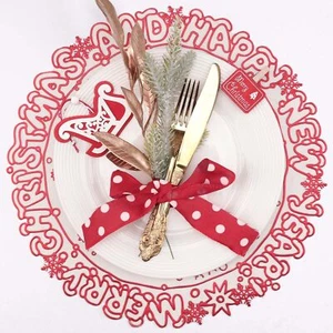Round Vinyl Metallic Placemats Set of 6 Heat-Resistant Decorative Non-Slip Ta... - Picture 1 of 6