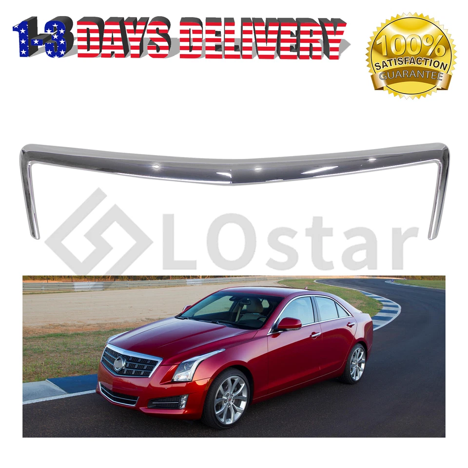 New Front Upper Chrome Grille Trim For 2013 2014 Cadillac ATS 22787973 GM1210121 - Imagem 1 de 4