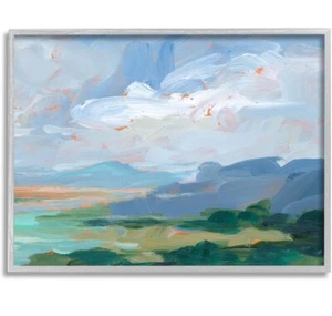 Stupell Industries Ocean Cliffs Abstract Landscape Framed Wall Art 20x16 Inch  - Picture 1 of 4