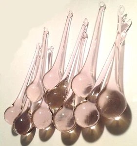 Regentropfen Glaskristalle 100 mm rosa - 10 Stück (P133) - Bild 1 von 4