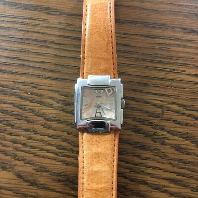 Activa 495494 Womens Sapphire Coated Orange Leather Swiss Made Quartz Watch (5) - Image 1 of 4