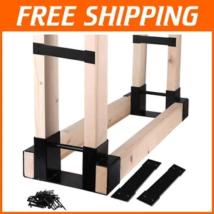 Lightweight Adjustable Firewood Holder with Drainage - Set of 2 Bases - Picture 1 of 7