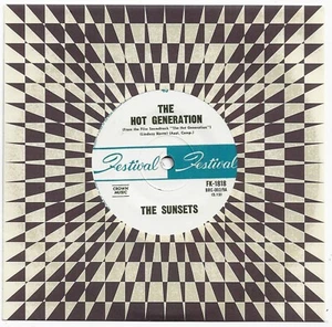 THE SUNSETS hot generation AUSSIE FESTIVAL 7"_1967 new MINT re-press TAMAM SHUD - Picture 1 of 3