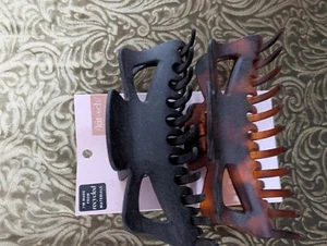Eco-Friendly Jumbo Open Shape Claw Clips - Black&Brown, 6in - Picture 1 of 8