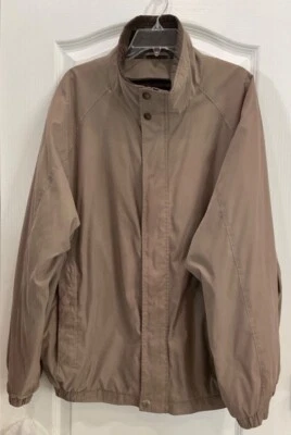 Abrigo Chaqueta Claiborne Para Hombre Talla XXL Beige Cremallera Completa Bolsillos Cuello A Presión CC12 Foto 1 de 4