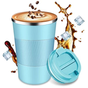 Insulated travel coffee cup with leak proof lid, insulated and reusable hot a... - Picture 1 of 7