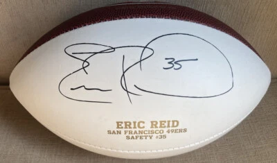 Pelota de fútbol firmada por Eric Reid SF Forty Niners #35 edición limitada de 500 RARA Foto 1 de 4