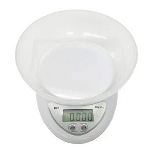 5kg/1g Digitale LCD Elektronische Küchenwaage Diät Lebensmittel Kompakt (Waage mit Schüssel) - Bild 1 von 4