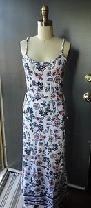 *JUICY COUTURE* Summer Terry Floral Maxi Dress Gold Logo Charms XS - Picture 1 of 7