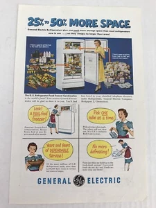 General Electric Refrigerator Vtg 1951 Print Ad Homemaker - Picture 1 of 3
