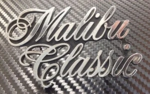 Original Vintage OEM Malibu Classic Emblem 345383 , Two Posts On Back. - Picture 1 of 3