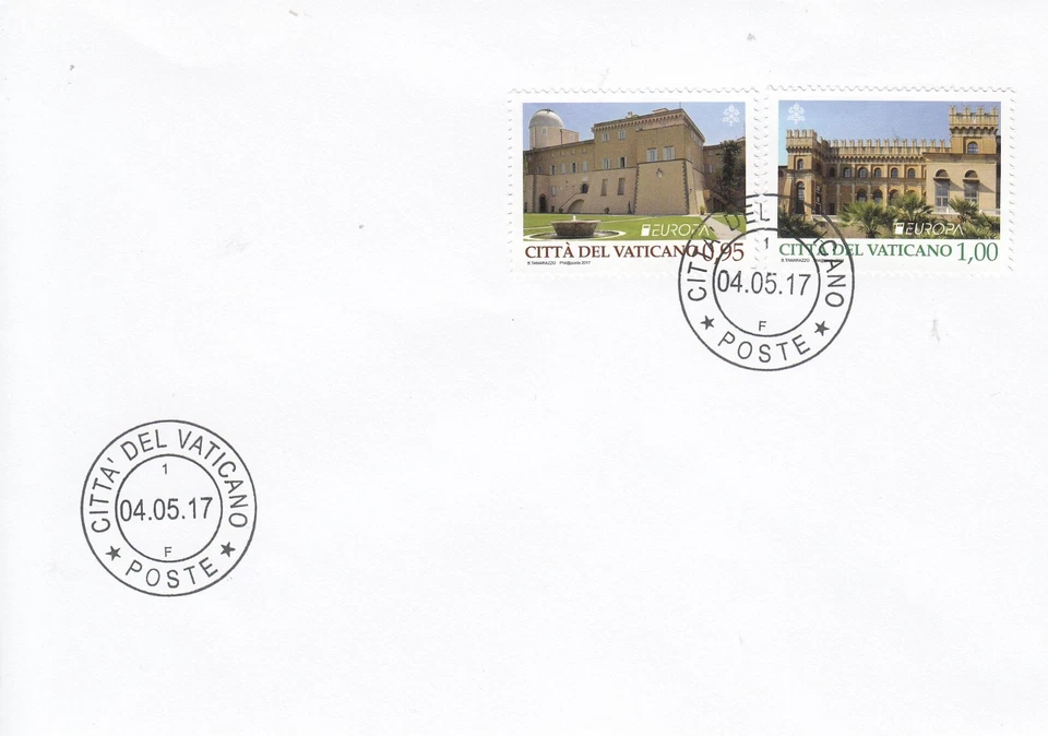 Vatican.2017 EUROPA CEPT.Castles. FDC - Image 1 of 1