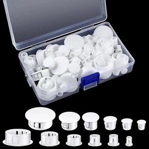 6 Sizes Plastic Hole Plugs White Plugs Hole Door Screw Hole Plugs Screw Cover... - Picture 1 of 6