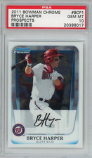 Graded 2011 Bowman Chrome Prospects Bryce Harper #BCP1 Rookie RC Card PSA 10