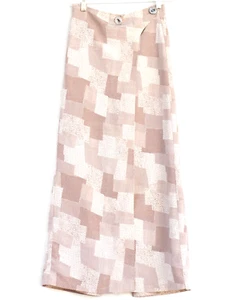 Vintage 90s Patchwork Print Wrap Pant Maxi Skort Skirt Boho Hippie - Picture 1 of 10