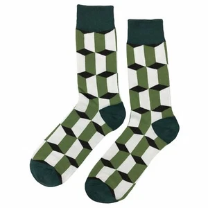 NWT Green Intrigue Dress Socks Novelty Men 8-12 Multicolor Crazy Fun Sockfly - Picture 1 of 4