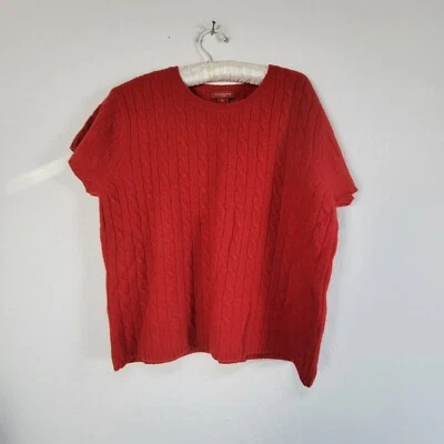 Suéter Sundance Lana de Cordero Angora Pelo de Conejo Tejido con Cable Manga Corta XL Rojo Foto 1 de 4