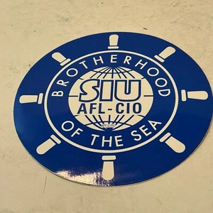 Vintage SIU AFL CIO Brotherhood Of The Sea 6” Trade Union Bumper Sticker Auto - Picture 1 of 4