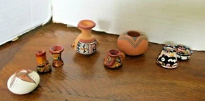 Vintage SIGNIERTE indianische KERAMIK Sammlung APACHE NAVAJO PERUANISCH 8 feine Teile - Bild 1 von 12