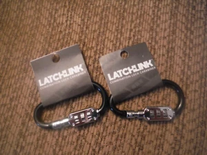NEW LOT of 2 Latch-Link Combination Lock Carabiners - COLOR CHOICE - Picture 1 of 6