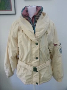 Vtg Passport Southwest Faux Turquoise Beaded Winter Snow Puffy Jacket Coat M - Picture 1 of 11