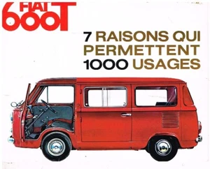 FIAT 600T VAN & COMBI ORIGINAL FACTORY SALES BROCHURE (FRENCH TEXT) - Picture 1 of 1