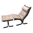 Westnofa Mid Century Leather Siesta Lounge Chair and Ottoman