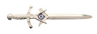 Square And Compasses With G Masonic Silver Plated And Enamel Pewter Kilt Pin
