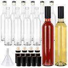 12 Pack 16oz Clear Glass Bottles With Cork Lids And Pvc Shrink Capsules 500 Ml E