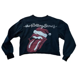 The Rolling Stones Weihnachten leichtes kurzes Sweatshirt mit Rundhalsausschnitt Damen XS - Bild 1 von 7
