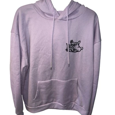 Shein Cat Sweatshirt Womens XL Karma Is A Cat Graphic Hoodie Cozy Streetwear - Image 1 of 4