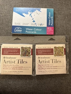 Strathmore Watercolor Artist Tiles 400 Series & Postcards 3 Packs Lot - Image 1 of 2