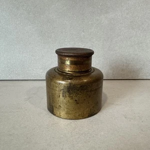 Antique Brass Inkwell-Victorian Ink Pot w/ Lid- Patent May 29, 1876 Bicentennial - Picture 1 of 5