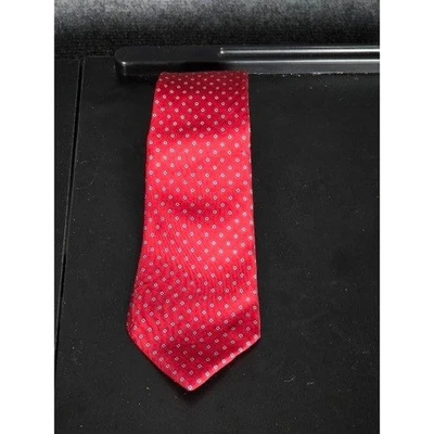 Corbata de Colección Kenneth Gordon Nueva York Roja Punteada Seda Cosida a Mano Inglaterra Ropa de Trabajo Foto 1 de 4