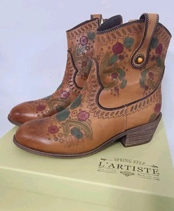 Spring Step L'Artiste Botas de Cuero con Cremallera al Tobillo Galope Para Mujer Talla EU 39/US 8.5 - Imagen 1 de 9