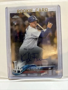 2018 Topps Chrome Rookie Autographs Kyle Farmer Rookie Auto Los Angeles Dodgers - Imagen 1 de 2