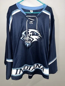 Vintage Rare Indiana Ice Minor League Hockey Team Autographed Jersey Mens XL - Picture 1 of 15