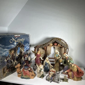 Kirkland Antik Stil 18-teiliges Krippenset 10 Figuren 989999 Vintage - LESEN - Bild 1 von 24