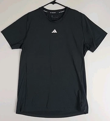 Womens Adidas Black Techfit Short Sleeve Crew Neck T Shirt Large Activewear Tee - Image 1 of 4